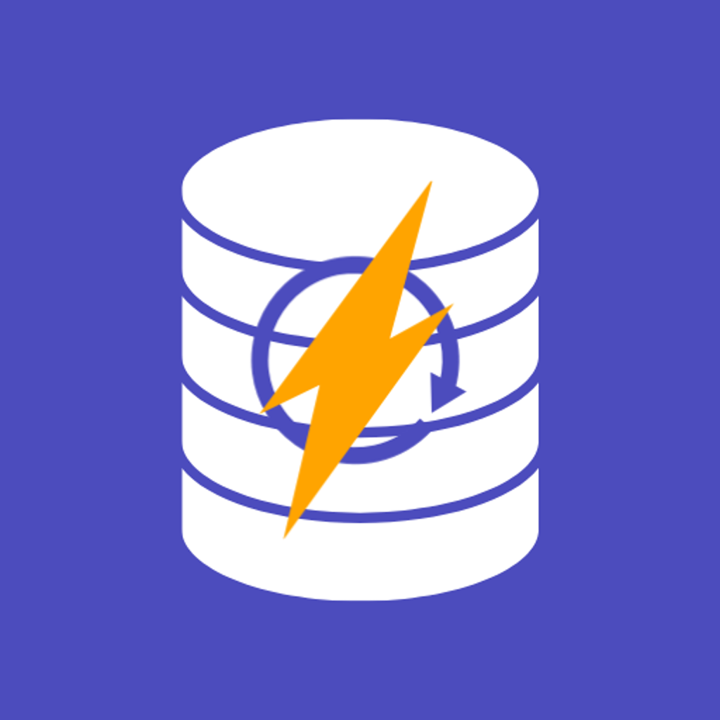 A data stack logo with a yellow arrow